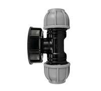 Ibc S60X6 2" Lid With Integrated 1" Bspf Cap And 32mm Mdpe T-Piece Connector - Pn10