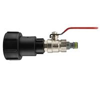 IBC S60x6 Water Tank Extended Outlet Connection/Adaptor a Range of tap Fittings (Full Flow Valve + Quick Connector)