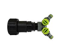 IBC S60x6 Water Tank Extended Outlet Connection/Adaptor a Range of tap Fittings (Valved 2-Way Splitter)