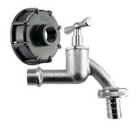 IBC S60x6 Water Tank Outlet Connection/Adaptor + a Range of tap Fittings (Nickel Plated with Plastic Barb)