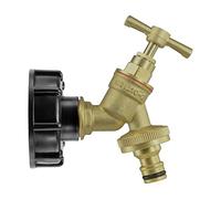 IBC Storage Tank Outlet tap for Tanks with a 2" s60x6 coarse Threaded Outlet,Cap+Solid Brass bib tap+Free Thread Seal Tape