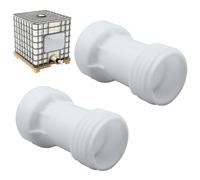 IBC Tank Accessories, IBC Adapter S60 x 6 Extension Spacer, Brass Tank Feed-Through as Connection, Universal Water Butt Duct for Tap or Tap Outlet Tap Pack of 2