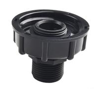 IBC Tank Adapter 60mm Coarse Thread S60x6 Container Valve Fitting, Garden Hose Connector for Water Butt with 3/4 Inch and 1/2 Inch Female Outlet, Black Plastic(32mm)