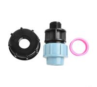 Ibc Tank Adapter S60x6 To Mdpe Pipe Fitting Connector, Garden Hose Tap Adaptor For Water Butt Outlet Connection, Rain Dispenser Valve With S60x6 To 20mm 25mm 32mm Output(25mm)