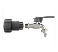 IBC Tank Adaptor 2” S60X6 with ½” BSP Extender, Lever Tap + Hose Barb & Side Lock - Water, Garden & Industrial Use