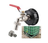 IBC Tank Cap with Tap & 1/2" Snap On Connector Water Butt Hose Pipe