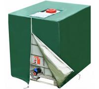 IBC Tank Cover 1000L, 210D Oxford Waterproof Dustproof UV-Resistant, Green | Outdoor IBC Covers with Zipper and Lid, Black Outdoor Water Tank Cover for Garden Farm Rainwater Storage
