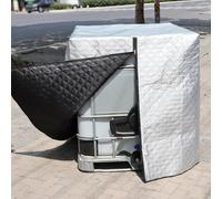 IBC Tank Cover, Oxford Cloth Waterproof 1000L Water Tank Thermal Insulation Cover, IBC Container Protective Cover With Drawstring, 120 * 100 * 116cm(Silver)