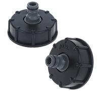 IBC Tank Fittings, IBC Tank Adapter, 2 Pcs IBC Connector S60x6 to 4 Water Pipe Tap Cap Joint 1/2" Course Threaded Storage Tank Cover Tap Water Butt Storage Tank Hose Fitting Parts