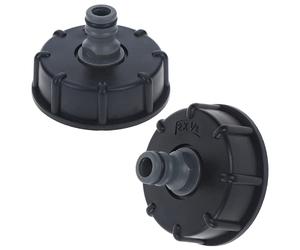 IBC Tank Fittings, IBC Tank Adapter, 2 Pcs IBC Connector S60x6 to 4 Water Pipe Tap Cap Joint 1/2" Course Threaded Storage Tank Cover Tap Water Butt Storage Tank Hose Fitting Parts