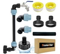 IBC Tank Gooseneck 3/4 Inch Outlet Tap, S60 x 6 Tap Stopcock, 3/4 Inch IBC Adapter, IBC Tank Accessories for Rainwater Tank, Water Barrel, IBC Container (Blue)