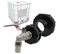 IBC Tank Outlet Tap, IBC Water Tank Adapter S100 x 8 / S60X6 Coarse Thread - 3/4 Inch Garden Hose Connection Tap Accessories for IBC Container 1000L, Rainwater Tank Outlet Connector