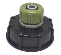 IBC Tank Water Adapter S60x6 Thread to 1/2 Inch Garden Hose Connector for Outdoor Irrigation System PP Plastic Black Green