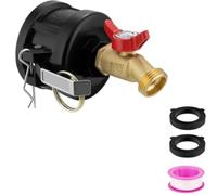 IBC Tote Adapter for 2 Inch Cam Lock, Brass Hose Faucet for Water Tank, Garden Irrigation Tap Connector, Rain Spigot Replacement Kit with Leak-Proof Seal for