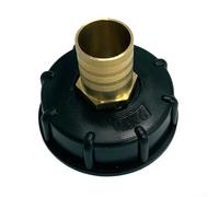 IBC Water Tank Adapter 60mm to 1/2 3/4 Inch Brass Hose Connector for 1000L Tote Rain Garden Irrigation System Black(25)