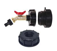 IBC Water Tank Adapter, Outlet Tap Butt 1000L 60mm Thread Gallon Tank Adapters, IBC Tap to Garden Hose Connector (Adapter+3/4" Cap)