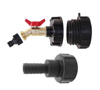 IBC Water Tank Adapter, Outlet Tap Butt 1000L 60mm Thread Gallon Tank Adapters, IBC Tap to Garden Hose Connector (Adapter+25mm Connector)