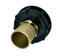 IBC Water Tank Adapter S60x6 to Hose Connector for 1000L Tote Tanks, Brass Insert with 1/2 3/4 Inch Garden Hose Fittings, Black Plastic Valve Outlet Converter(32)