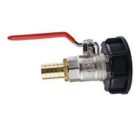 IBC Water Tank Outlet tap for Tanks with a s60x6 2" coarse Thread,Full Flow Metal Lever Valve+3/4" Brass Outlet Barb HI Flow System