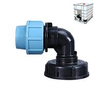 IBC Water Tank Tap Adapter, IBC Tote Tanks Hose Fitting Quick Connector Butt Barrel Drain Adapter, Inlet S60x6 Coarse Thread (32mm, L Shape Outlet)