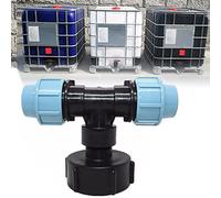 IBC Water Tank Tap Adapter, IBC Tote Tanks Hose Fitting Quick Connector Butt Barrel Drain Adapter, Inlet S60x6 Coarse Thread (25mm, T Shape Outlet)