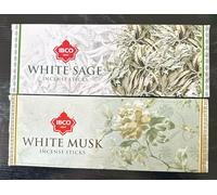 IBCO Incense Sticks Two Box of 12 pack X 20 stick Total 240 Stick Pack Of 2 (White Sage & White Musk)