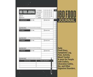 IBD Food Journal | Daily Food Diary, Symptoms Log, Pain, Activity, Mood Tracker and More for People with Crohn's, Ulcerative Colitis, IBS, and Other ... Self Care Logbook Gift for Men and Women.