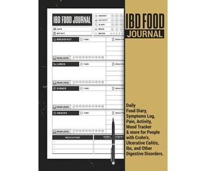 IBD Food Journal | Daily Food Diary, Symptoms Log, Pain, Activity, Mood Tracker and More for People with Crohn's, Ulcerative Colitis, IBS, and Other ... Self Care Logbook Gift for Men and Women.