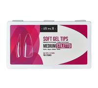 IBD Soft Gel Tips Medium Stiletto - 504 Pieces, 12 Sizes - Made in USA - Transparent Nail Tips - Soft Gel Tips for Nail Extension - Medium Stiletto Shape