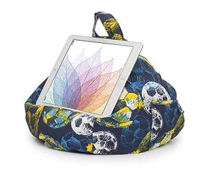 iBeani iPad and Tablet Cushion Stand - Bean Bag Holder For All Devices - Securely Holds at Any Angle on Any Surface - Handy Side Pocket - Range of Designs - Football