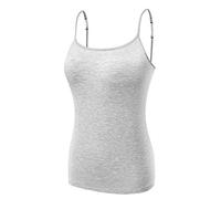 Ibeauti Womens Camisoles Tops with Built in Padded Bra Basic Breathable Tank Top - grey - Large