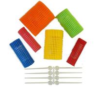 IBEAUTY STOHR ROLLER WITH PIN CUT PINK RED BLUE GREEN YELLOW OR ORANGE HAIRDRESSING HAIR ROLLERS (RED) WITH FREE COMB