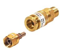 Ibeda Dkg Gas-Schnellkupplung with External Thread in Set with D1 Coupling Pin with Union Nut for Fuel Gas G3/8 LH, Oxygen 1/4 Rh, Inertgas G 1/4' Rh - Brenngas G 3/8'' LH