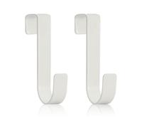 IBEIKE Over Door Hook Hanger, 2 Pcs White Stainless Steel Overdoor Hooks, Ideal for Bedrooms Bathroom Wardrobe, Holds Up to 5kg