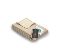 Ibena organic cotton blanket Cotton Pur beige/cream size 140x200 cm | 100% cotton, made in Germany, blanket, warm blanket for couch and sofa, GOTS tested, fluffy and cuddly wool blanket