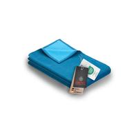 Ibena organic cotton blanket Cotton Pur teal/turquoise size 140x200 cm