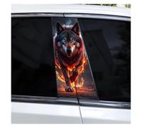 IBENZIGH 2pcs Fierce Animal Car B Pillar Sticker Car Door Pillar Waterproof Scratch-Resistant Cover Decal Car Decoration(Type J)