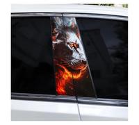 IBENZIGH 2pcs Flame Animal Car B-Pillar Sticker DIY Car Center Pillar Covering Scratched Car Door Pillar Decal Car Decoration(Type G)