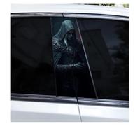 IBENZIGH 2pcs Gothic Couple Skull Car Doorpost DIY Car B-Pillar Sticker Waterproof Decals Suitable For All Car Models Car Decoration(Type P)