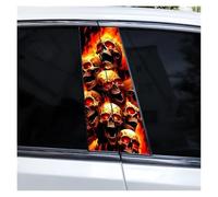 IBENZIGH 2pcs Gothic Couple Skull Car Doorpost DIY Car B-Pillar Sticker Waterproof Decals Suitable For All Car Models Car Decoration(Type K)