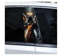 IBENZIGH 2pcs Gothic Couple Skull Car Doorpost DIY Car B-Pillar Sticker Waterproof Decals Suitable For All Car Models Car Decoration(Type A)