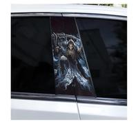 IBENZIGH 2pcs Gothic Couple Skull Car Doorpost DIY Car B-Pillar Sticker Waterproof Decals Suitable For All Car Models Car Decoration(Type D)