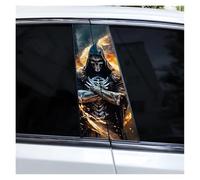 IBENZIGH 2pcs Gothic Couple Skull Car Doorpost DIY Car B-Pillar Sticker Waterproof Decals Suitable For All Car Models Car Decoration(Type M)