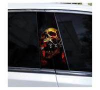 IBENZIGH 2pcs Gothic Couple Skull Car Doorpost DIY Car B-Pillar Sticker Waterproof Decals Suitable For All Car Models Car Decoration(Type Q)