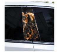 IBENZIGH 2pcs Gothic Couple Skull Car Doorpost DIY Car B-Pillar Sticker Waterproof Decals Suitable For All Car Models Car Decoration(Type O)
