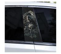 IBENZIGH 2pcs Gothic Couple Skull Car Doorpost DIY Car B-Pillar Sticker Waterproof Decals Suitable For All Car Models Car Decoration(Type L)