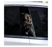 IBENZIGH 2pcs Gothic Couple Skull Car Doorpost DIY Car B-Pillar Sticker Waterproof Decals Suitable For All Car Models Car Decoration(Type J)