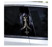 IBENZIGH 2pcs Gothic Couple Skull Car Doorpost DIY Car B-Pillar Sticker Waterproof Decals Suitable For All Car Models Car Decoration(Type B)