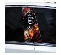 IBENZIGH 2pcs Gothic Couple Skull Car Doorpost DIY Car B-Pillar Sticker Waterproof Decals Suitable For All Car Models Car Decoration(Type G)