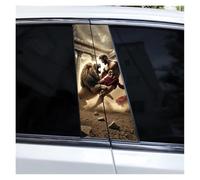 IBENZIGH 2pcs Lion And Warrior Series Car Door Pillar DIY Car B Pillar Stickers Cover Scratches Car Decals Car Decoration(Type A)